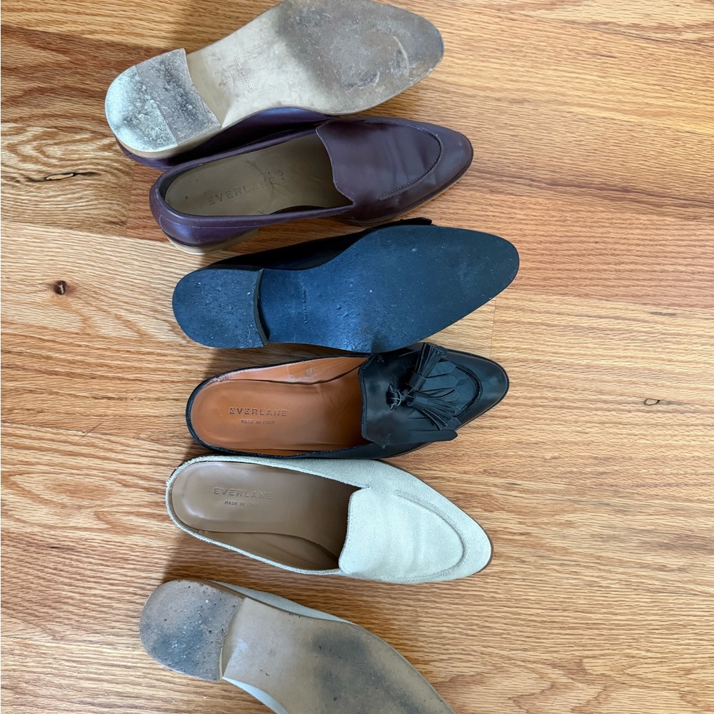 Everlane Women's Flats in Dark Purle, Black, and Cream - Picture 2 of 2